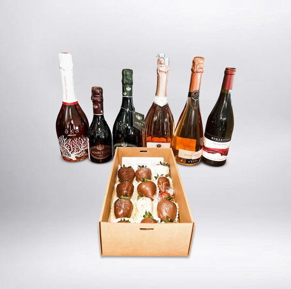 Box of chocolate strawberries & your choice of wine